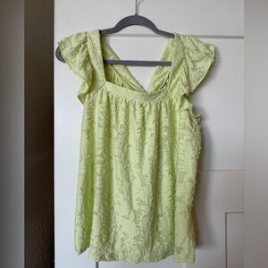 LC Lauren Conrad Yellow Green Cross-back Tank